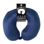 Blue memory foam travel neck pillow