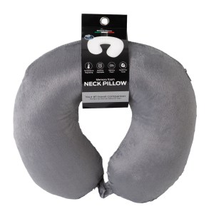 Grey memory foam travel neck pillow