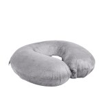 milano decor memory foam travel neck pillow with clip cushion support soft grey Grey U-shaped travel neck pillow