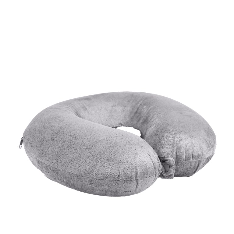 milano decor memory foam travel neck pillow with clip cushion support soft grey Grey U-shaped travel neck pillow