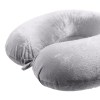 Grey plush U-shaped travel neck pillow