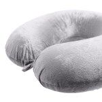 milano decor memory foam travel neck pillow with clip cushion support soft grey Grey plush U-shaped travel neck pillow