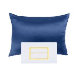 Navy silk pillowcase with Royal Comfort box