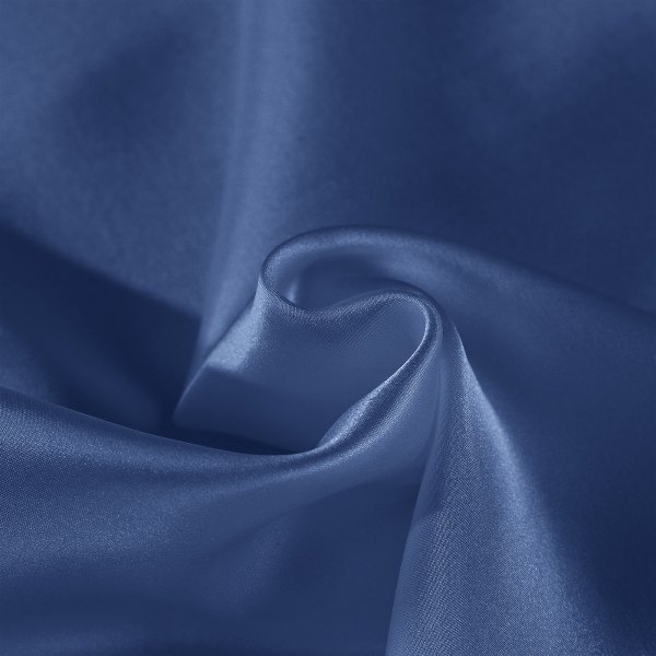 royal comfort mulberry soft silk hypoallergenic pillowcase twin pack 51 x 76cm navy Close-up of blue satin fabric folds
