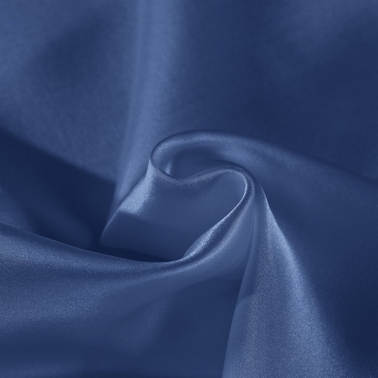 Close-up of blue satin fabric folds