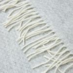 Close-up of fringed wool throw blanket