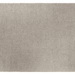 Neutral beige woven rug with fringe edges