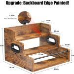 carla home 3 tier liquor bottle display shelf rack bar organizer for whiskey, wine, coffee syrups, spirits & bottles Wooden kitchen step stool with labelled dimensions