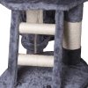 Grey plush cat tree with sisal posts