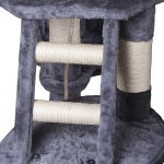 carla home 120cm cat tree for indoor cats with condo, hammock & plush perchfor for kittens & adult cats Grey plush cat tree with sisal posts