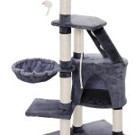 carla home 120cm cat tree for indoor cats with condo, hammock & plush perchfor for kittens & adult cats Grey multi-level cat tree with scratching posts