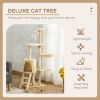 Beige deluxe cat tree in modern living room