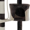 Plush cat tree with cubby and scratching posts