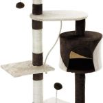 Multi-level cat tree with condo and toys