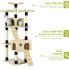 carla home 180cm cat tree tower for indoor cats with dual condos, plush perches, sisal scratching posts & ramps for kittens & adult cats (beige) Multi-level beige cat tree with scratching posts