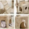 carla home 180cm cat tree tower for indoor cats with dual condos, plush perches, sisal scratching posts & ramps for kittens & adult cats (beige) Beige multi-level cat tree with scratching posts