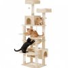 v178 36387 202602251115 00.jpg Three cats playing on beige cat tree tower