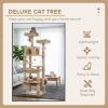 carla home 180cm cat tree tower for indoor cats with plush perches, dual condos, natural sisal scratching posts & ramps for kittens & adult cats (beige) Deluxe multi-level cat tree in modern living room