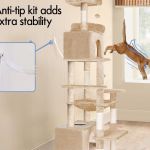 Cat tree with anti-tip wall stability kit