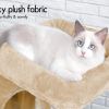 carla home 180cm cat tree tower for indoor cats with plush perches, dual condos, natural sisal scratching posts & ramps for kittens & adult cats (beige) Fluffy cat resting on plush cat tree bed