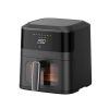 Black digital air fryer with touchscreen display