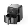 Modern black digital air fryer with open basket