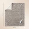 heated throw blanket, soft double sided fleece with adjustable heat settings Grey electric heated throw blanket with controller