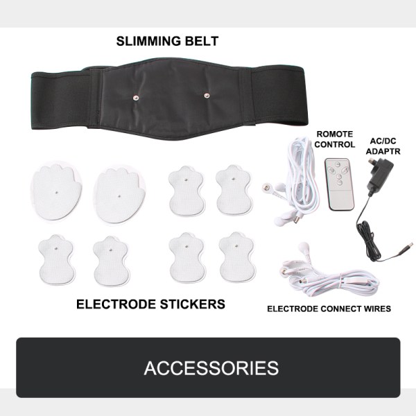 electromagnetic foot massager wave pulse massage machine Slimming belt kit with electrodes and accessories