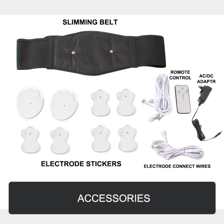 electromagnetic foot massager wave pulse massage machine Slimming belt kit with electrodes and accessories