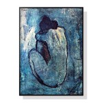 v207 1071 blue nude by pablo picasso 1.jpg Blue-toned painting of seated nude figure from behind