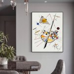 wall art 50cmx70cm delicate tension by wassily kandinsky black frame canvas Abstract geometric artwork above modern dining table