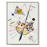 v207 1076 delicate tension by wassily kandinsky black 1.jpg Abstract geometric artwork with colourful shapes and lines