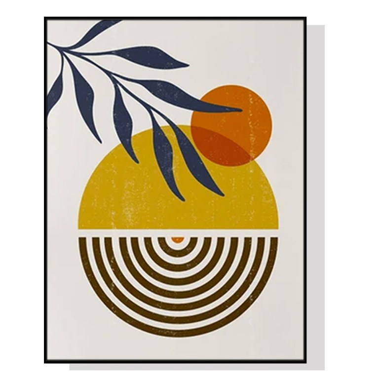 v207 17781 130825 00.jpg Abstract sun and leaf geometric art print