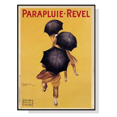 Vintage Parapluie-Revel umbrella poster with three figures