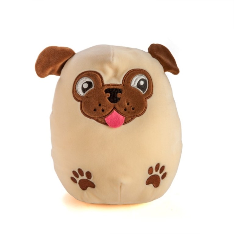 Cute pug plush toy with tongue out
