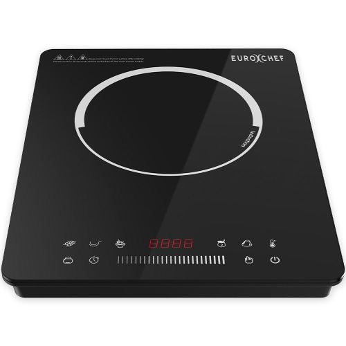 Black Eurochef induction cooktop with touch controls