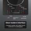 eurochef induction benchtop cooktop, 2000w, 9 heat levels, fast electric portable cooker, touch controls with slider Modern induction cooktop touch control panel interface