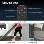 Lightweight foldable treadmill with remote control features