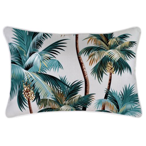 Tropical palm print rectangular cushion cover