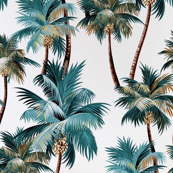 Tropical palm tree pattern on light background