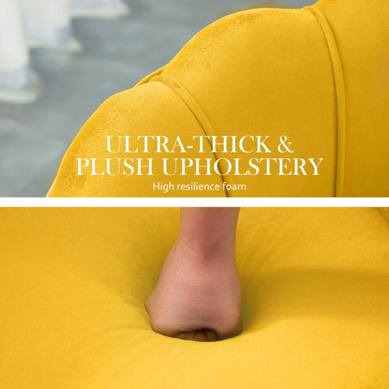 Hand pressing ultra-thick yellow sofa cushion