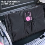 Black carry case in car boot
