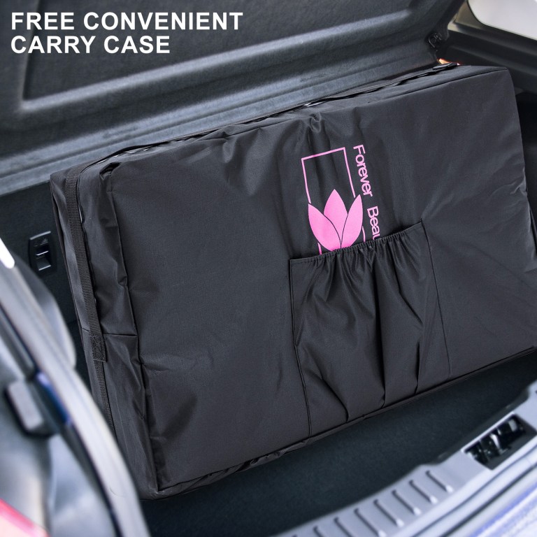 Black carry case in car boot