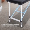 aluminium portable beauty massage table bed 2 fold 55cm black Sturdy W-shape frame on massage table legs