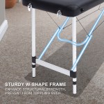 Sturdy W-shape frame on massage table legs