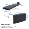 aluminium portable beauty massage table bed 2 fold 55cm black Black portable folding massage table with dimensions
