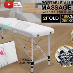 Portable aluminium massage table with accessories