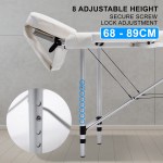 Adjustable massage table height screw lock mechanism
