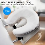 Adjustable removable headrest with 180-degree angle lock