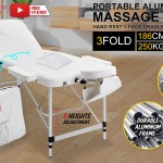 Portable aluminium massage table with accessories
